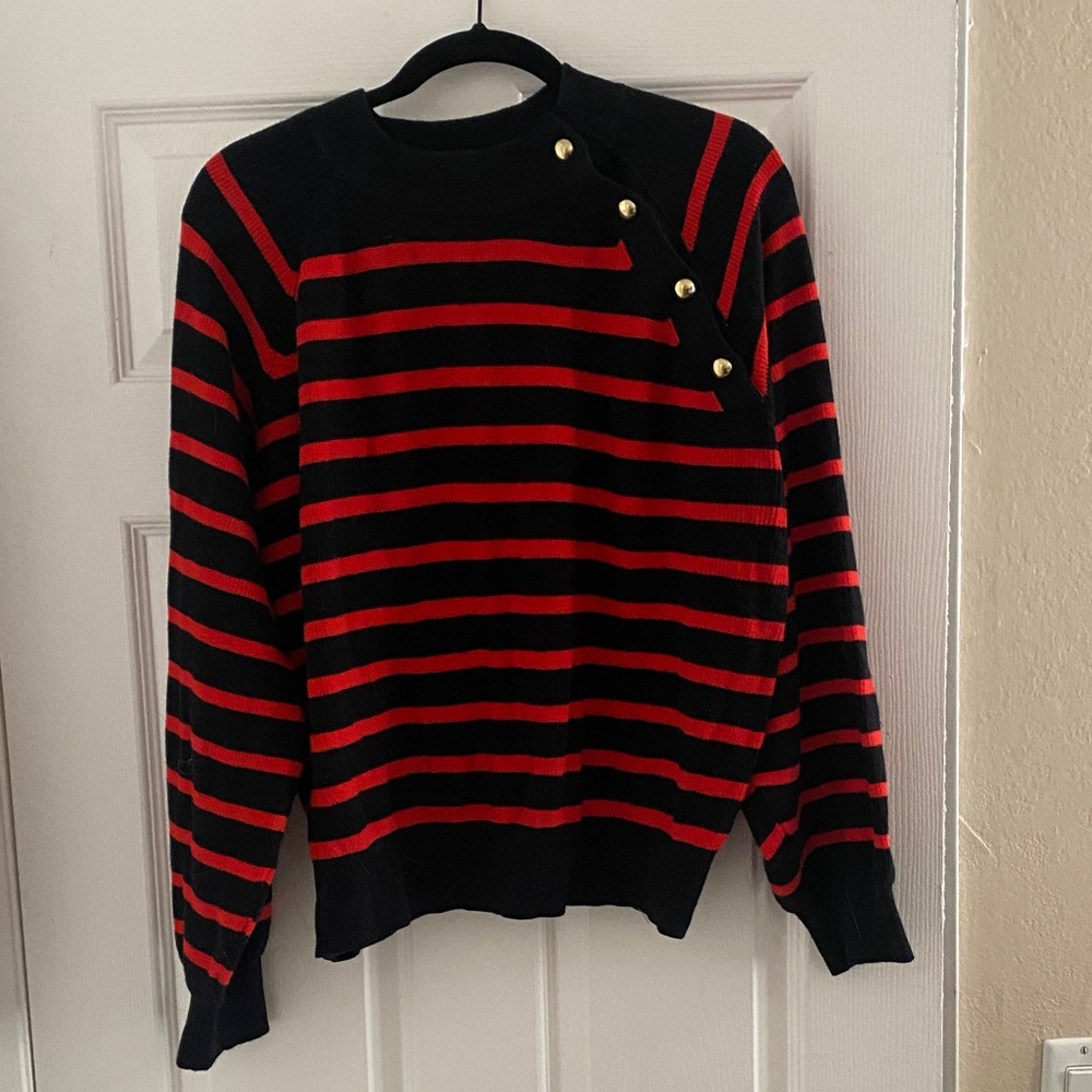 Black and Red Striped Sweater